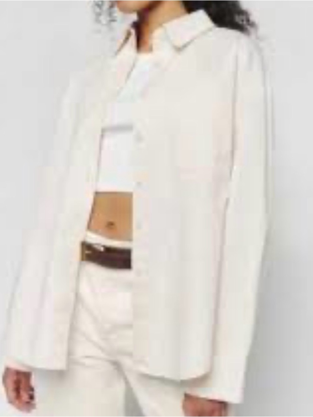 Reformation Cream oversized twill button-down shirt size xs